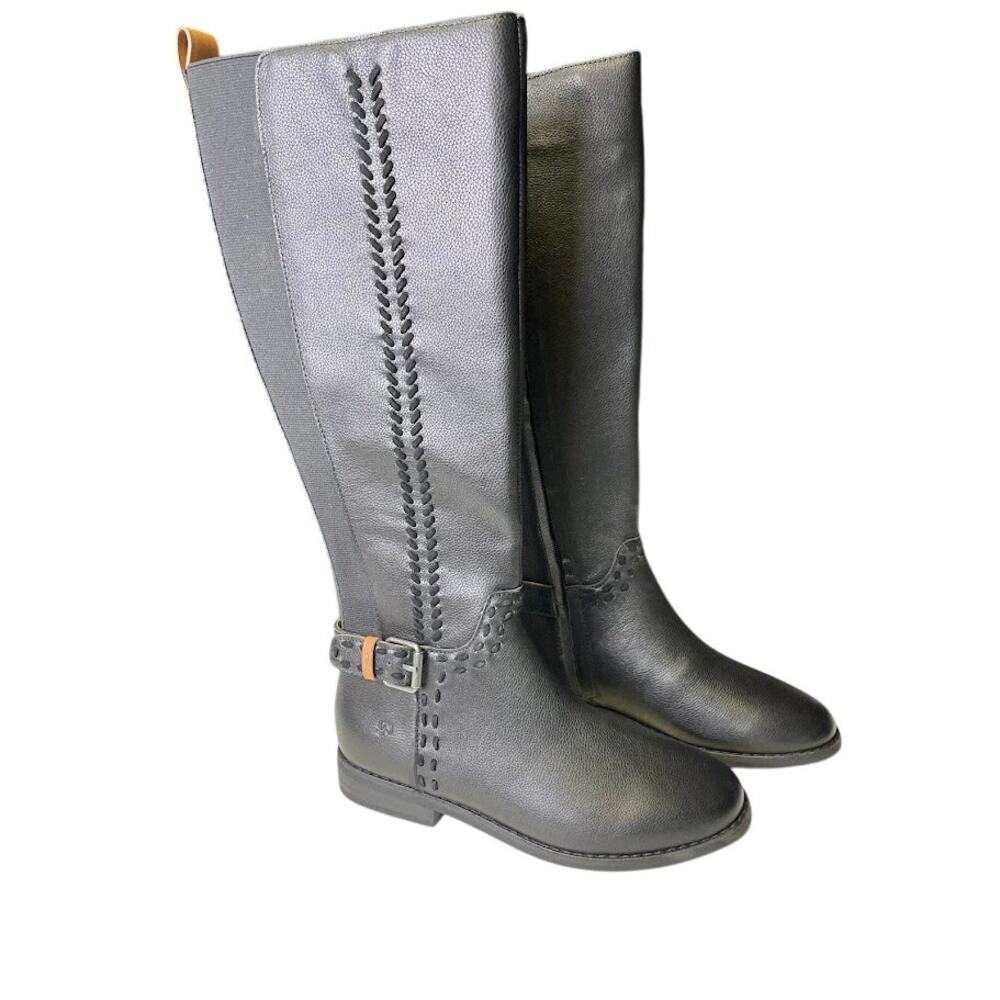 GENTLE SOULS Kenneth Cole Womens Elmwood Leather Detail Stitch Boot‎ Black 6 New